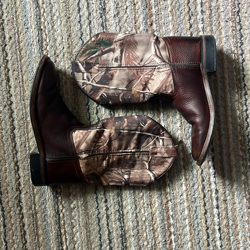 Old West Brown and Camouflage Cowboy Boots